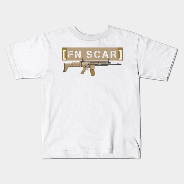 Assault Rifle FN SCAR Kids T-Shirt by Aim For The Face